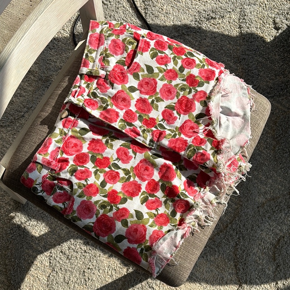 Floral Jean Shorts